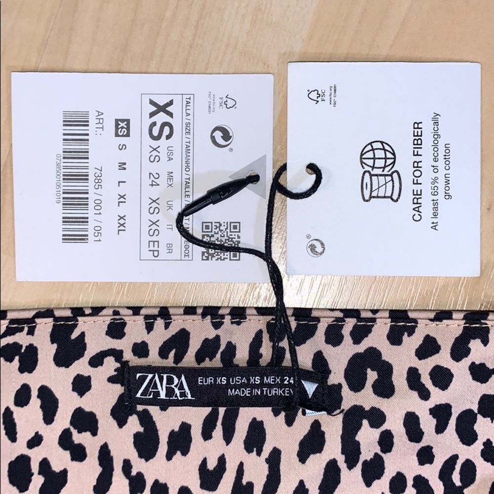 ZARA PUFF SHOULDER POPLIN Animal Print Crop - Picture 8 of 11